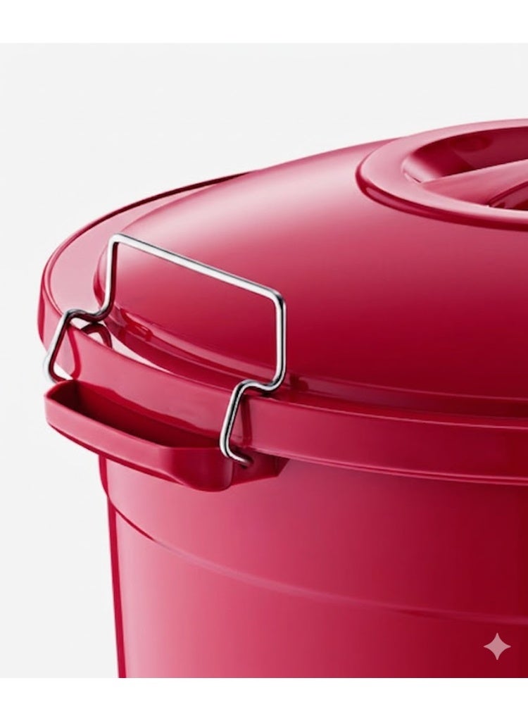 smartware (Smartware Turkish Trash Bin with Side Locks - 50L - Red) - Image 2