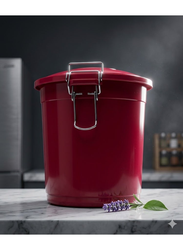 smartware (Smartware Turkish Trash Bin with Side Locks - 50L - Red) - Image 3