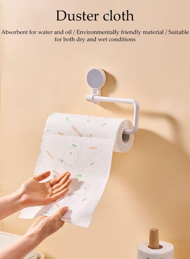 DUNISO 150Pcs Disposable Cleansing Cloths with Double Buckle Stainless Steel Rack，Thick Disposable Dual-Use Dry Wet Wiping Cloths，Disposable Dish Towels，Environmental Protection, Water and Oil Absorption，Suitable for Range Hoods,Stoves, Pots, and Bowls，20*25cm - Image 3