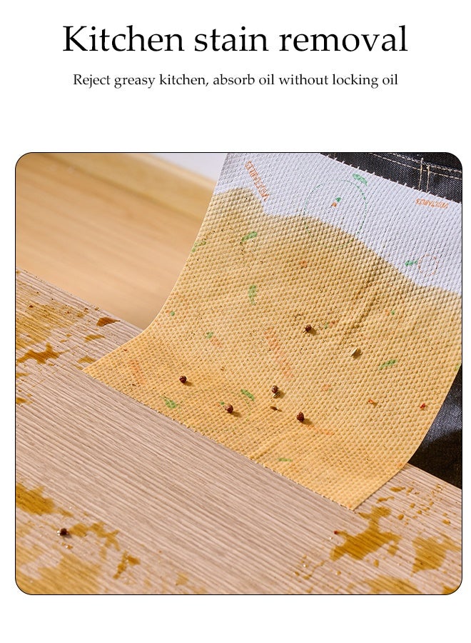 DUNISO 150Pcs Disposable Cleansing Cloths with Double Buckle Stainless Steel Rack，Thick Disposable Dual-Use Dry Wet Wiping Cloths，Disposable Dish Towels，Environmental Protection, Water and Oil Absorption，Suitable for Range Hoods,Stoves, Pots, and Bowls，20*25cm - Image 5