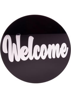 AKDC AKDC Mirror Sticker - Black And White Welcome Mirror Sticker L(30Cm) Xw(30Cm) Xh(1Cm) Black  - Image 1