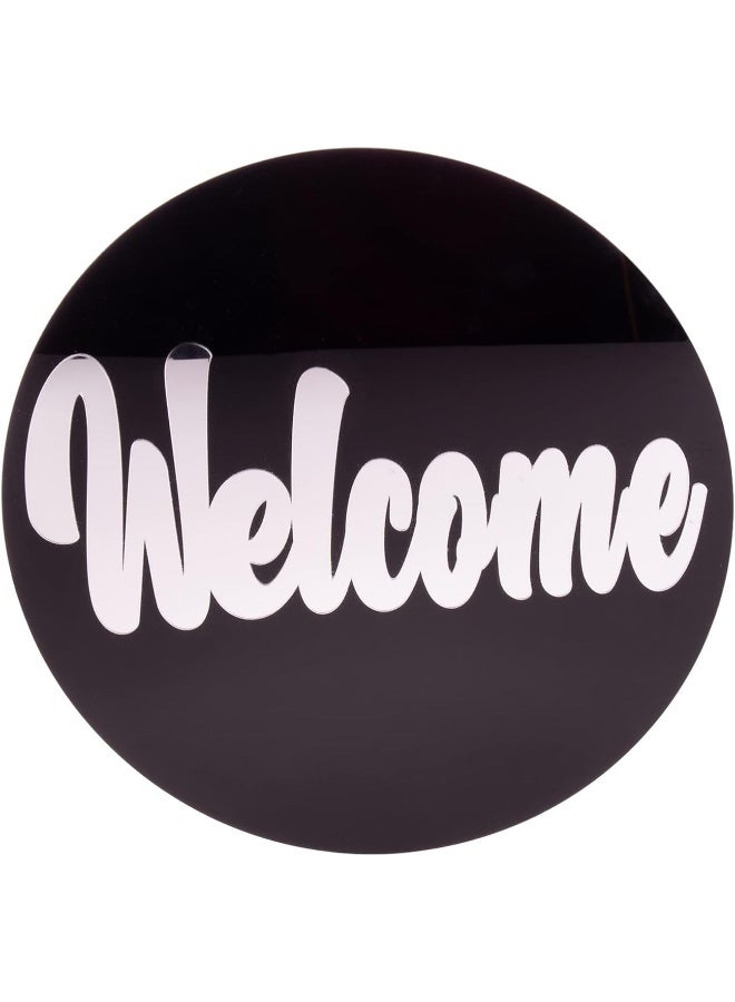 AKDC AKDC Mirror Sticker - Black And White Welcome Mirror Sticker L(30Cm) Xw(30Cm) Xh(1Cm) Black  - Image 1