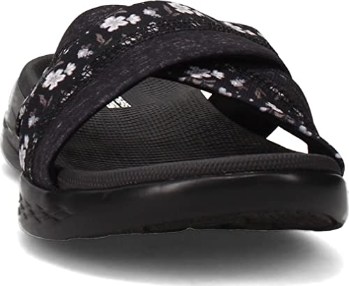 Skechers Women's On The Go 600 - Blooms Flip-Flop, Black/Grey, 9 M US - Image 3