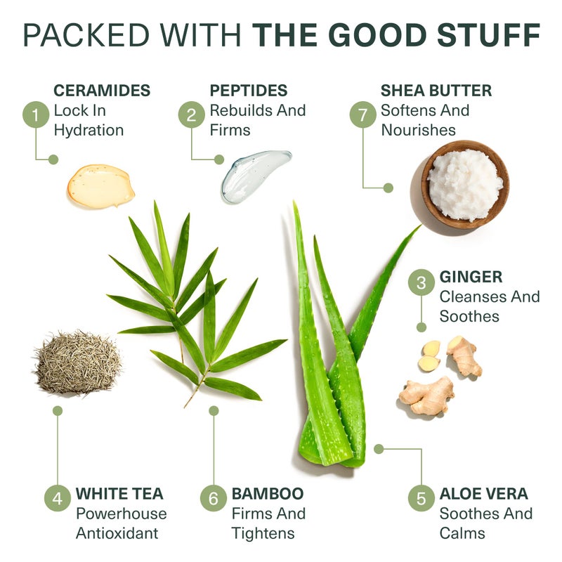 Botanic Tree منظف جلخ حمض الجليكوليك من شجرة النباتات - غسول وجه مقشر - منظف وجه للنساء - يحتوي أيضًا على السيراميدات والببتيدات، بلطف - لبشرة رطبة وممتلئة - 6 أوقيات - Image 5