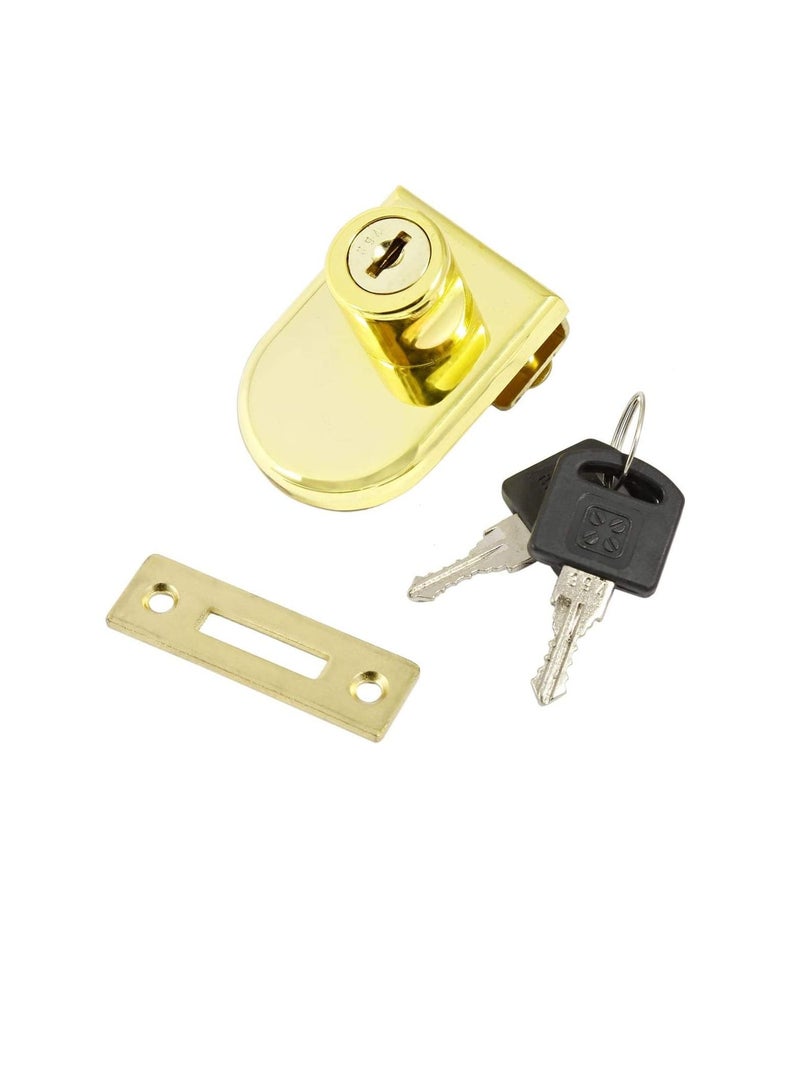 قفل زجاجي بدون ثقب - ذهبي - Image 1