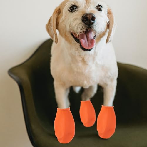 Hemobllo Waterproof Dog Shoes Small Size 4-Pack Non-Slip Outdoor Rain Shoe Covers for Cats and Dogs Durable Paw Protection Footwear - Image 2