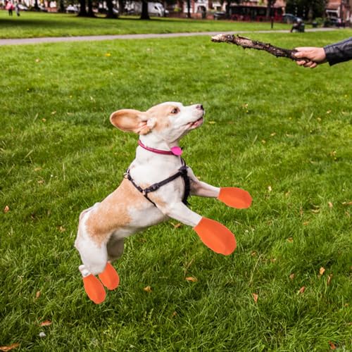 Hemobllo Waterproof Dog Shoes Small Size 4-Pack Non-Slip Outdoor Rain Shoe Covers for Cats and Dogs Durable Paw Protection Footwear - Image 5