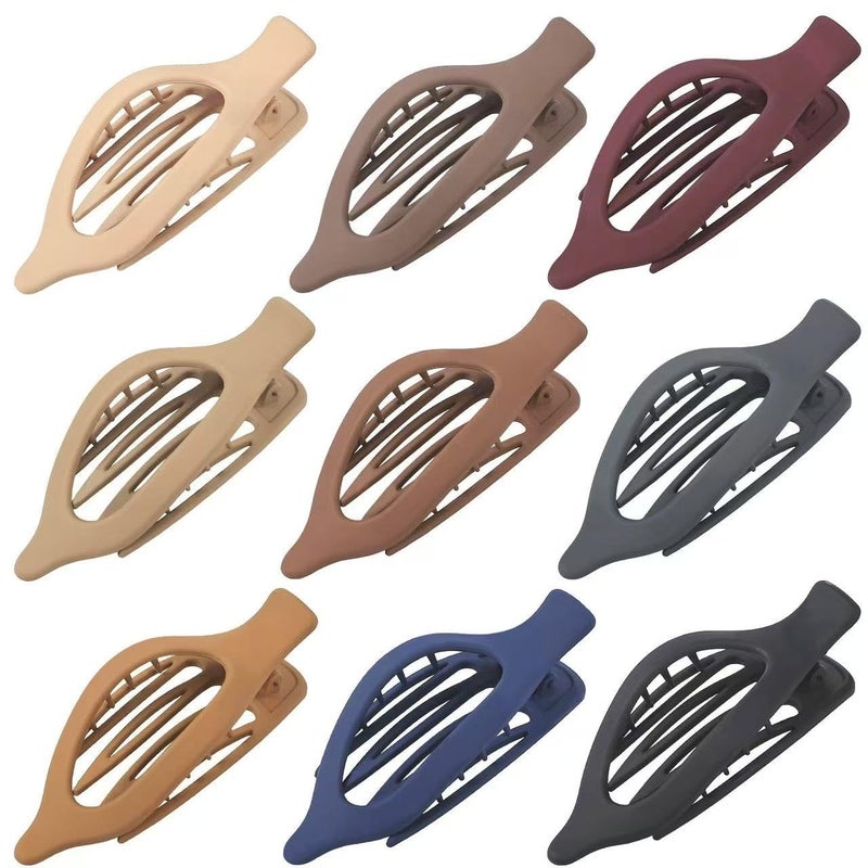 Mandydov 9 Pack Flat Hair Clips for Women, Matte Claw Clips for Thick & Thin Hair (Multicolor) - Image 1