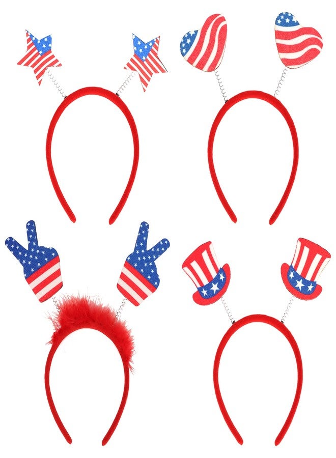 ANBALA 4th of July Headbands Patriotic Hairbands Patriotic Party Hair Supplies Independence Day Party Hair Accessories 4 Pcs - Image 1