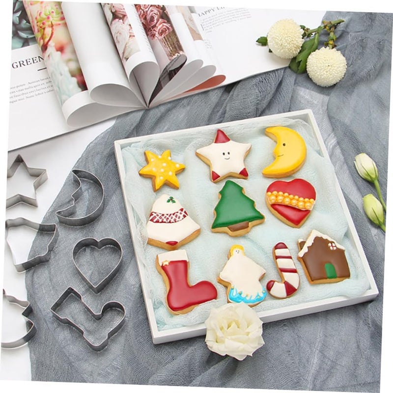 10pcs Christmas Stainless Steel Cookie Cutter Set Holiday Biscuit Mold DIY Baking Tools with Pvc Box Style - Image 5
