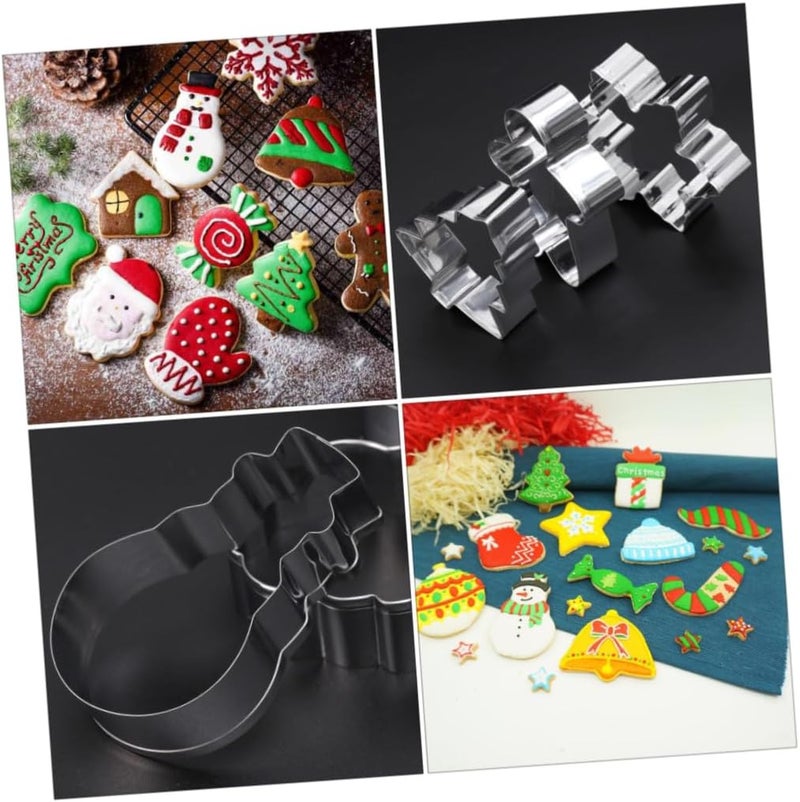 10pcs Christmas Stainless Steel Cookie Cutter Set Holiday Biscuit Mold DIY Baking Tools with Pvc Box Style - Image 3