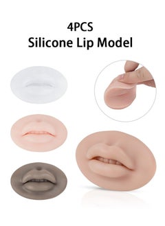 Silicone Lip Model,3D Silicone Lips Compact Comfortable Easy to Color 4 Pcs Light Dark Black Translucent for Teaching