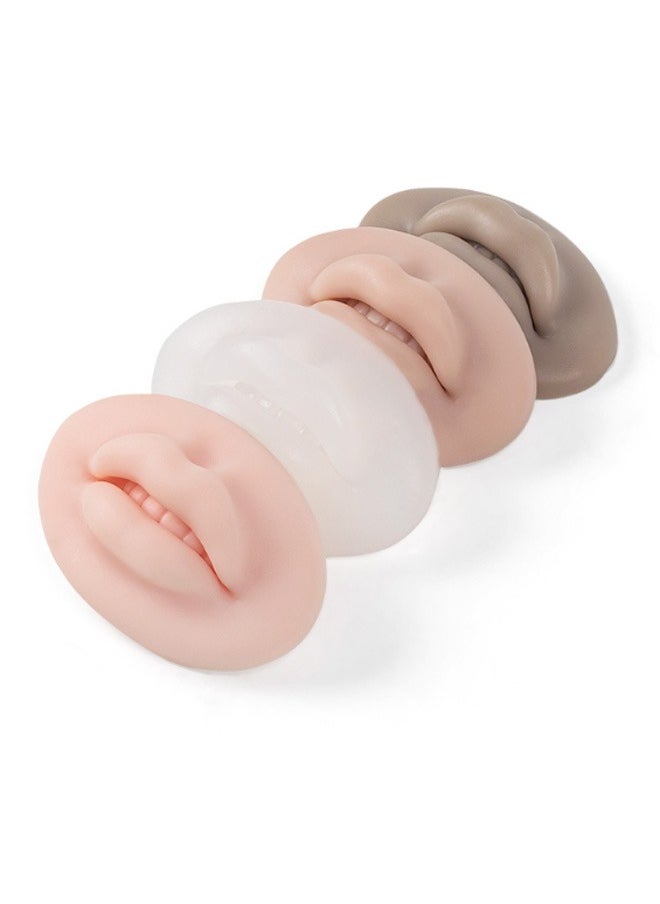 GMORO - Silicone Lip Model,3D Silicone Lips Compact Comfortable Easy to Color 4 Pcs Light Dark Black Translucent for Teaching - Image 1