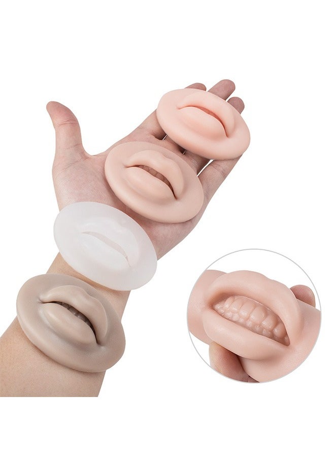 GMORO - Silicone Lip Model,3D Silicone Lips Compact Comfortable Easy to Color 4 Pcs Light Dark Black Translucent for Teaching - Image 1