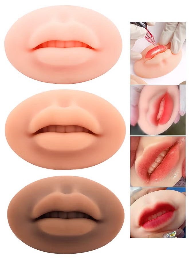 GMORO - Silicone Lip Model,3D Silicone Lips Compact Comfortable Easy to Color 4 Pcs Light Dark Black Translucent for Teaching - Image 1