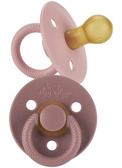 Itzy Ritzy Itzy Ritzy Natural Rubber Pacifiers, Set of 2 – Natural Rubber Newborn Pacifiers with Cherry-Shaped & Large Air Holes for Added Safety; Set of 2 in Blossom & Rosewood, Ages 0 – 6 Months  - Image 1