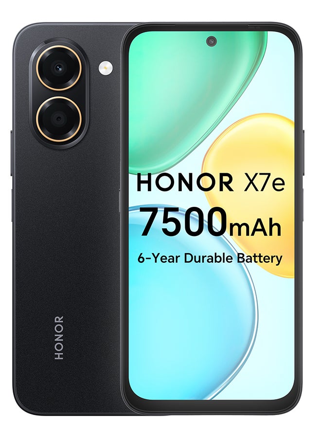 هونور X7e ثنائي الشريحة 4G أسود منتصف الليل 6GB RAM 128GB - نسخة الشرق الأوسط - Image 1