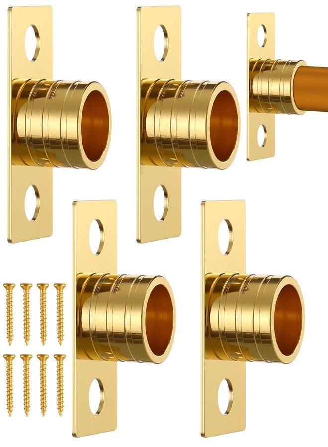 Pelopy 4 Pcs Inside Mount Curtain Rod Bracket 3/8" Bracket Set for 3/8" Rodding (Brass) - Image 1