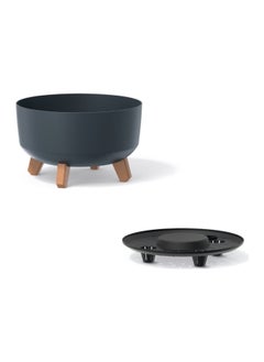 Prosperplast Gracia Round Flower Pot with Removable Legs Anthracite and Brown 6.8 L  - Image 2