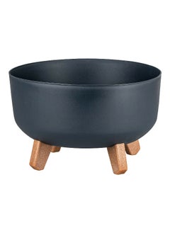 Prosperplast Gracia Round Flower Pot with Removable Legs Anthracite and Brown 6.8 L  - Image 1