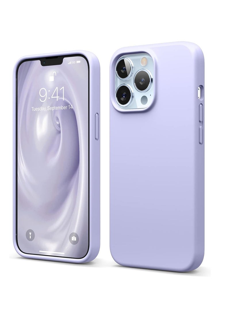 كومبينيشن غطاء خلفي نحيف من السيليكون المقاوم للصدمات من مادة TPU الناعم لهاتف iPhone 13 Pro 6.1in (أرجواني فاتح) - Image 2