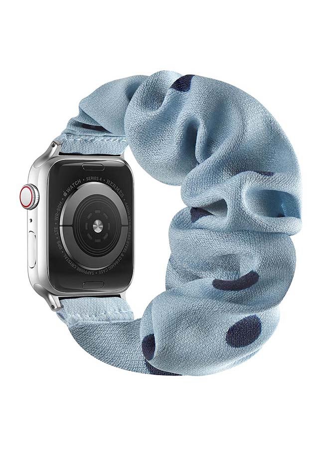 Perfii Flexi Elastic Solo Loop Band For Apple Watch Series 6/SE/5/4/3/2/1 Dot Blue - Image 2