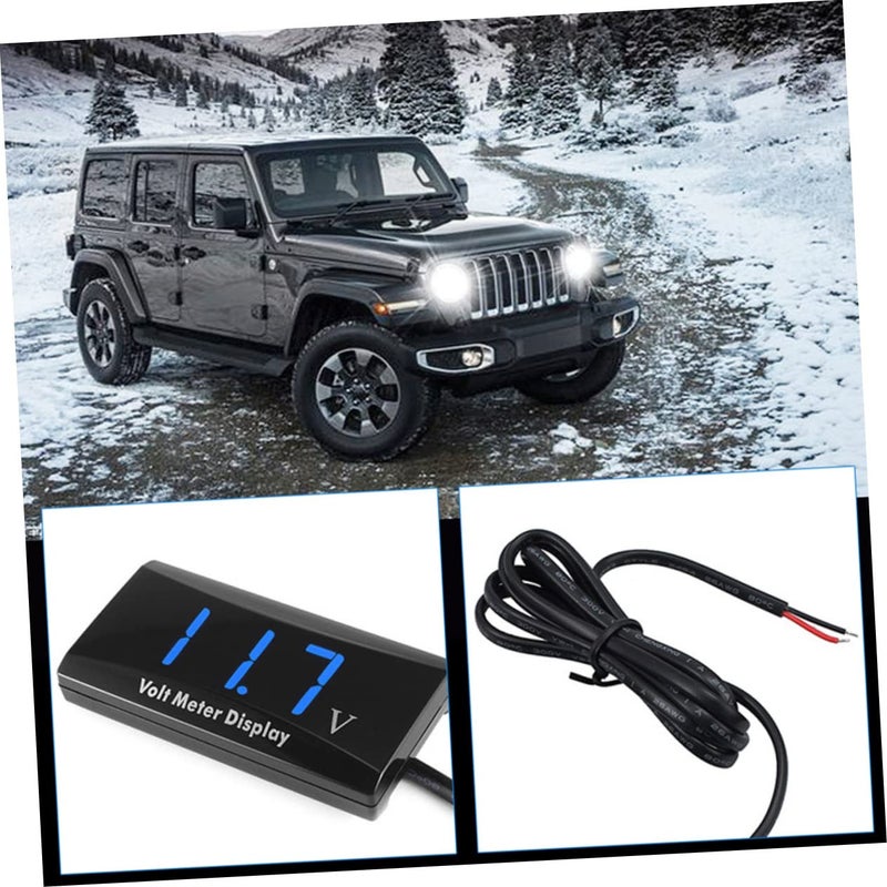 Blue Digital Voltmeter 12V Portable Voltage Gauge for Car Motorbike LED Display - Image 3