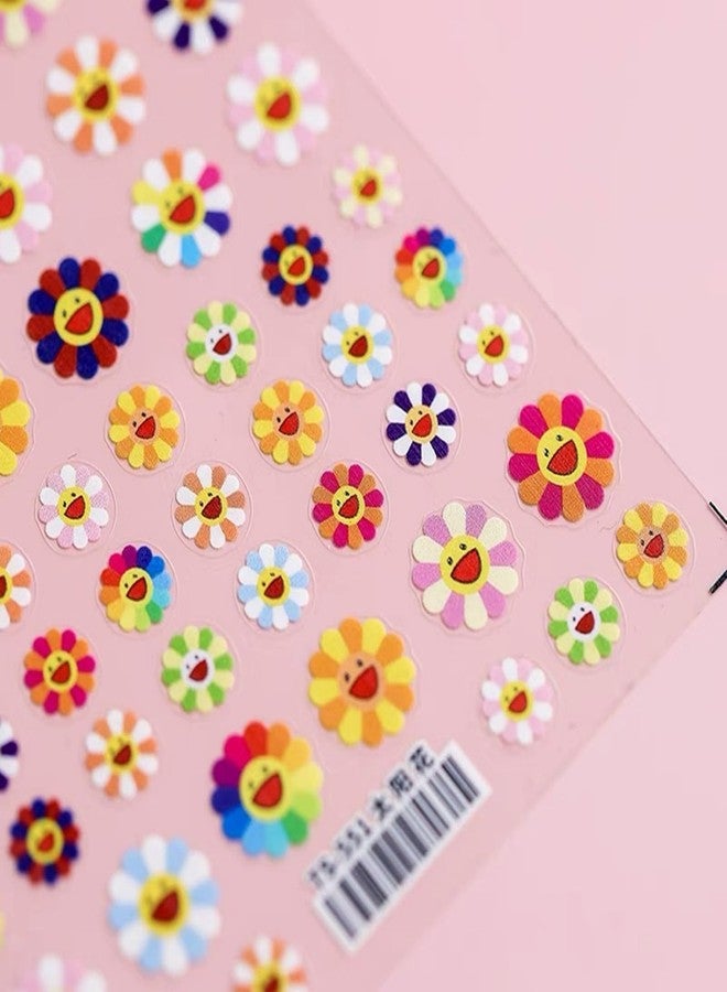 Dedyel Smile Nail Art Stickers Cute Nail Stickers Cartoon Nail Stickers 5D Embossed Smile Face Nail Stickers Kawaii Self-Adhesive Nail Stickers for Women Girls Kids Nail Art Decoration - Image 3