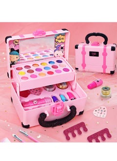 Generic Kids Makeup Kit for Girls, Cosmetic Beauty Set, Portable Makeup Kit with Storage Case, Washable and Nontoxic Cosmetic Toys for Little Girls  - Image 2