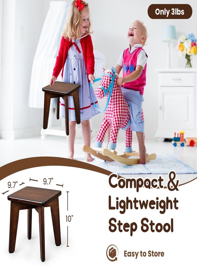 StrongTek Bamboo Small Step Stool, Durable and Stylish Wooden Step for Adults and Kids, Perfect for Kitchen, Bathroom, Bedroom, or Living Room, Non-Slip, Compact, Portable, Easy to Store (Chocolate) - Image 2
