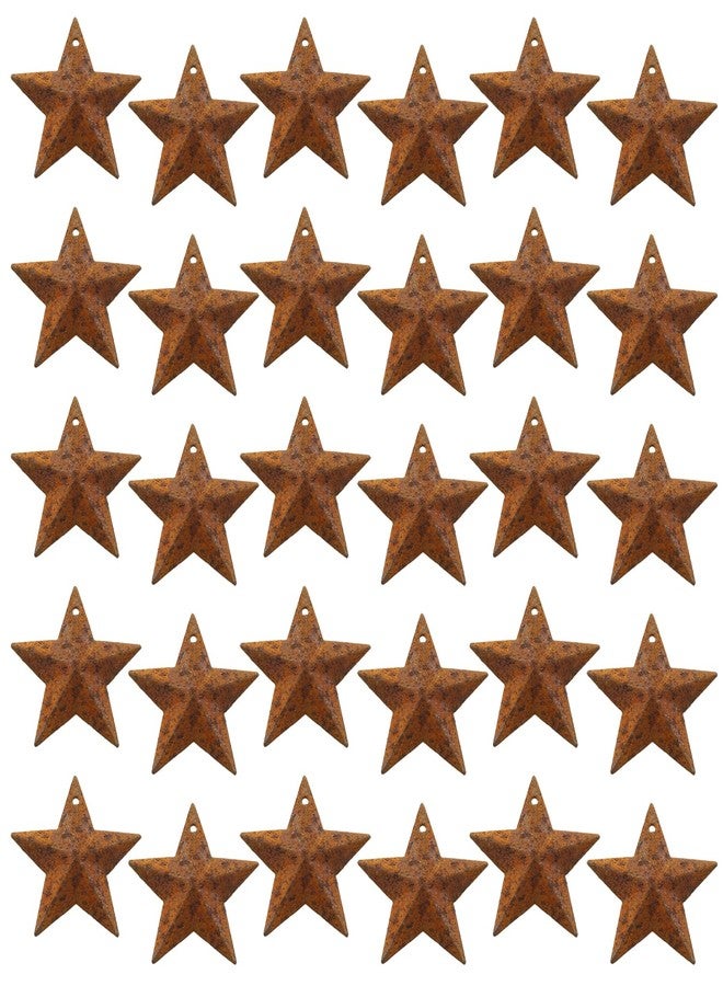 LUORNG 30-Pack Mini Metal Star Ornaments 1.18 Inch Rustic Barn Stars with Hole Vintage Farmhouse Home Door Wall Decor (Vintage Style) - Image 1