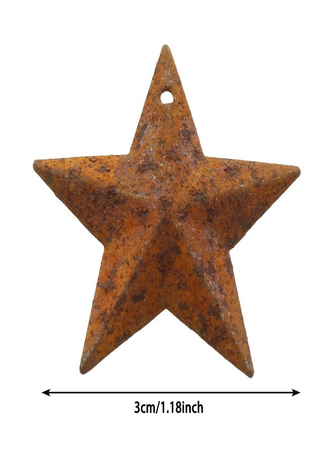 LUORNG 30-Pack Mini Metal Star Ornaments 1.18 Inch Rustic Barn Stars with Hole Vintage Farmhouse Home Door Wall Decor (Vintage Style) - Image 2