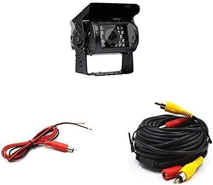 Camecho Truck Backup Camera Heavy Duty 18 LED IR Night Vision Waterproof Vehicle Rear View Camera 12 V 24V Backup Camera Without Guide Line Rear Camera 328 ft Cable