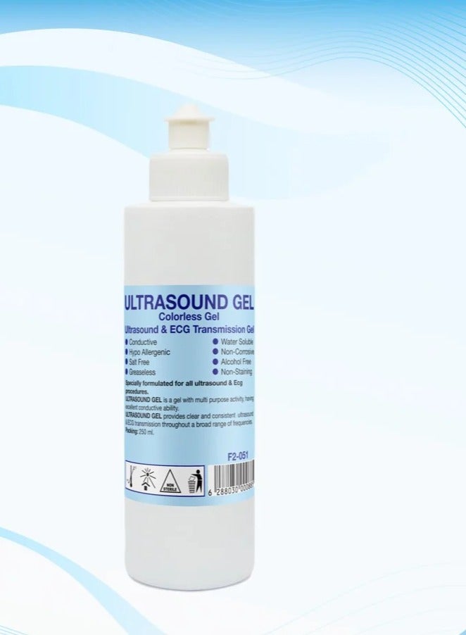 إس بي أي الترا ساوند جل الموجات الصوتية الباكتيريوستاتيك ناقل حركة عالي اللزوجة ومضاد للجراثيم لأجهزة الموجات فوق الصوتية والدوبلر والشاشات أنبوب 250 مل ( شفاف عديم اللون ) - Image 2