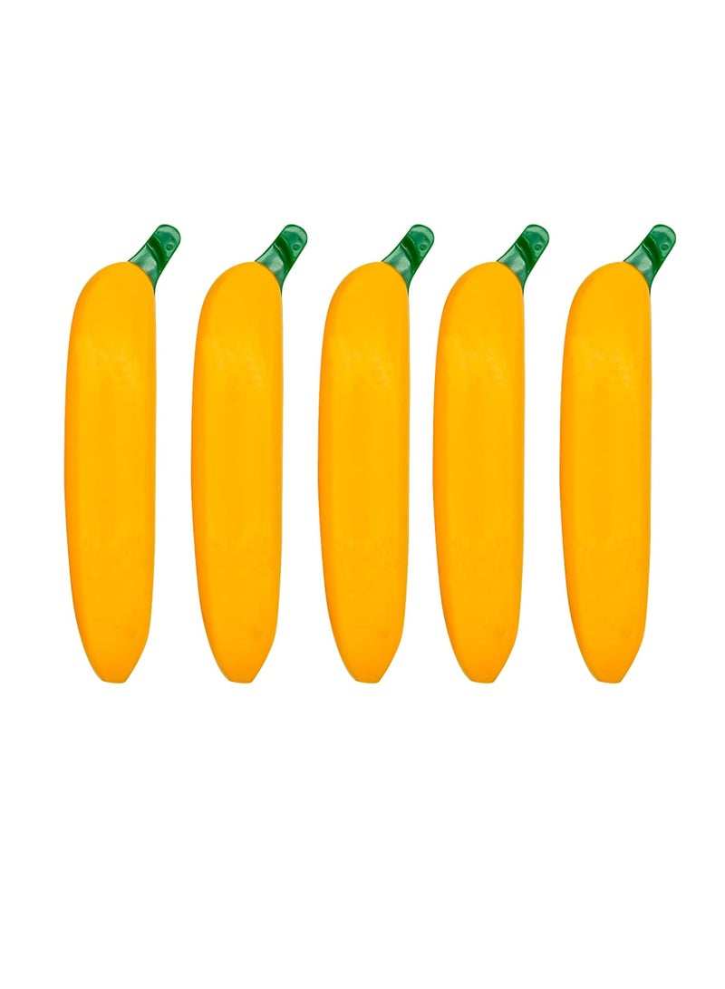 5pcs Novel Banana Pens Fruit Ballpoint Pens Fun Retractable Pens Cute Writing Pens 1.0mm Black Ink for Desktop Decoration Accessories Stationery School Office - Image 1