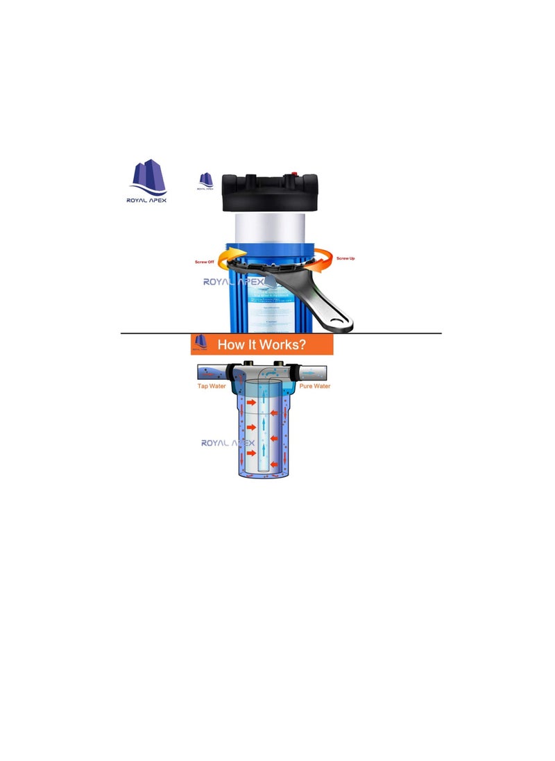Generic - Water Filter Replacement Cartridges 10" Polypropylene Cotton Sponge Universal Cartridges, Standard Pre-filter Yarn Sediment for Standard RO Systems (Pack of 5, 10" Cotton Yarn (160g)) - Image 1