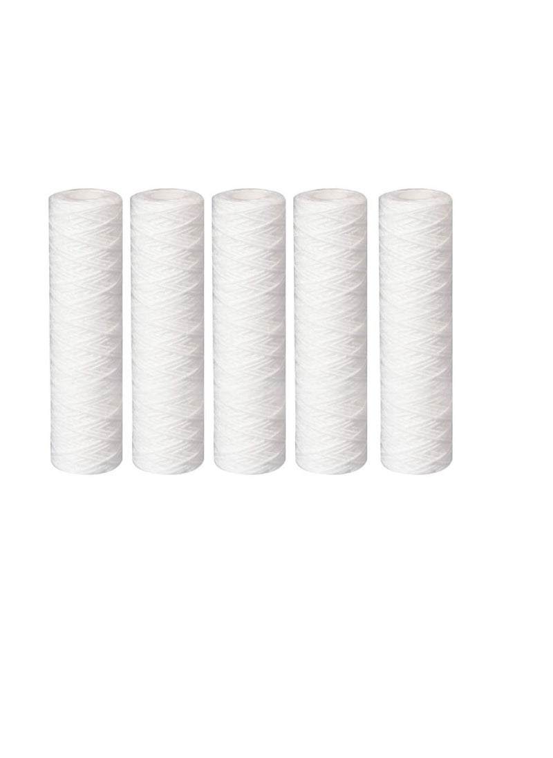 Generic - Water Filter Replacement Cartridges 10" Polypropylene Cotton Sponge Universal Cartridges, Standard Pre-filter Yarn Sediment for Standard RO Systems (Pack of 5, 10" Cotton Yarn (160g)) - Image 1