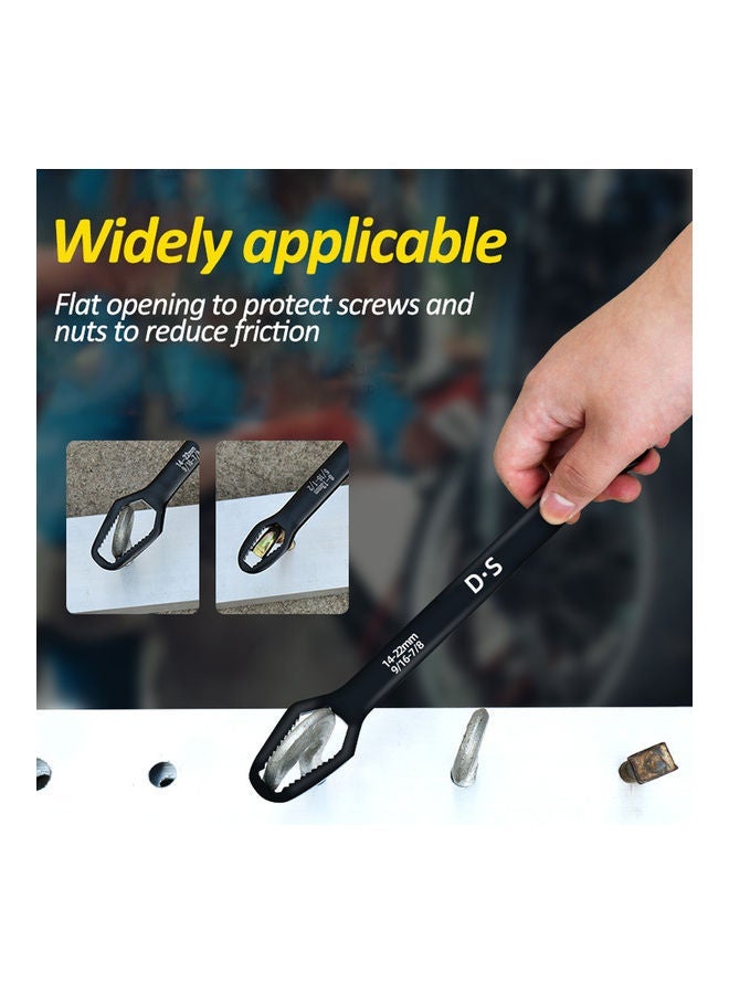 NIBEMINENT Chromium Vanadium Steel Double-Heads Ratchet Wrench Universal Spanner Screw Nuts Silver 26x3x5cm - Image 2