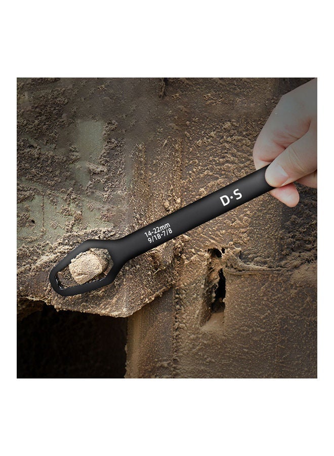 NIBEMINENT Chromium Vanadium Steel Double-Heads Ratchet Wrench Universal Spanner Screw Nuts Silver 26x3x5cm - Image 4