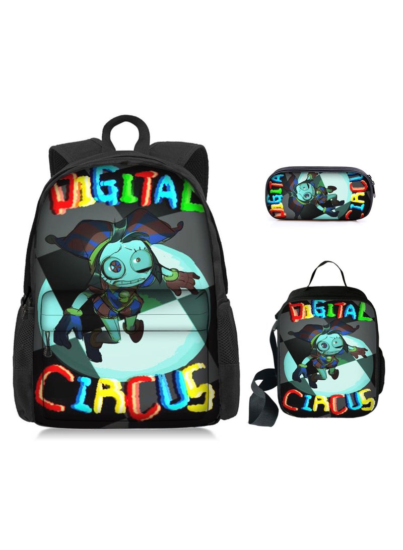 73Hours 3 Pcs Anime The Amazing Digital Circus Backpack Set School Bag - Image 1