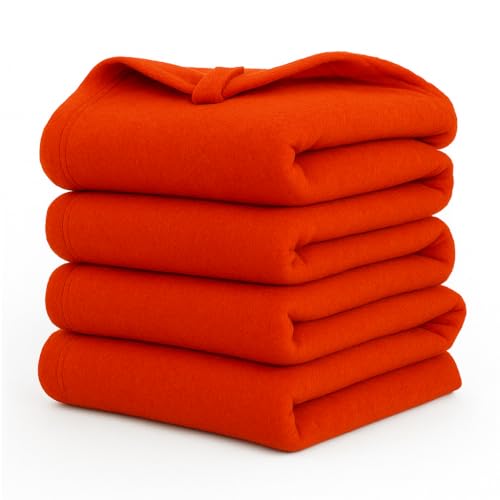 MAMRAJ 300 GSM Special for Heavy Winter Plain Light Weight Polar Fleece Blanket for Single Bed [ 60x90] (Orange) - Image 1