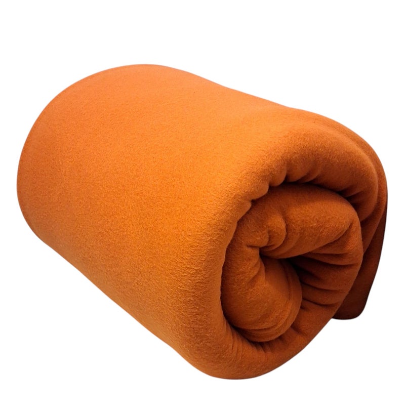 MAMRAJ 300 GSM Special for Heavy Winter Plain Light Weight Polar Fleece Blanket for Single Bed [ 60x90] (Orange) - Image 5