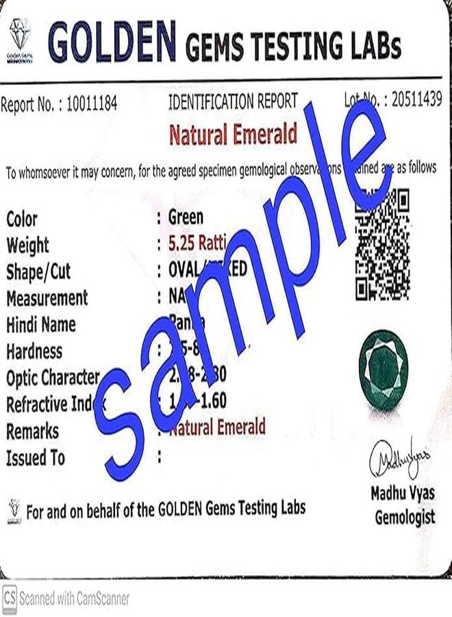 GEMS RIVER 4.00 Ratti Astrologer Certified Zambian Emerald/Panna Earth Mind Stone Natural Certified Original Loose Gemstone (Y142) - Image 4