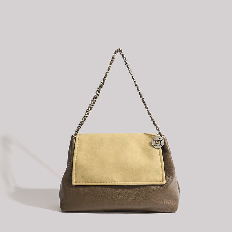 High-Quality Chain Tote Bag For Women 2023 New Versatile Large Capacity Class Shoulder Bag Lychee Pattern Underarm Bag - Image 3