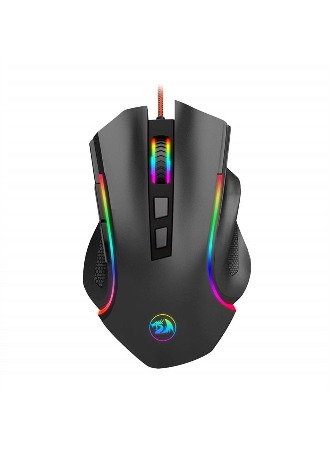 REDRAGON M602 RGB Wired Gaming Mouse RGB Spectrum Backlit Ergonomic Mouse Griffin Programmable with 7 Backlight Modes up to 7200 DPI for Windows PC Gamers (Black) - Image 1