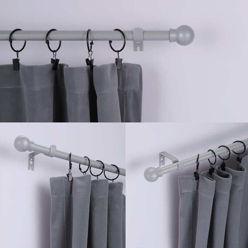 Thestoa Curtain Rods for Windows 48 to 84-92 inch, 5/8" Brushed Nickel Curtain Rod, Stainless Steel Small Curtain Rods for Bedroom, Living Room,Kitchen,Farmhouse, Outdoor Curtain Rod Silver - Image 2