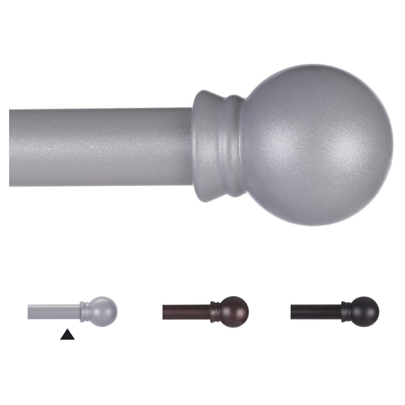 Thestoa Curtain Rods for Windows 48 to 84-92 inch, 5/8" Brushed Nickel Curtain Rod, Stainless Steel Small Curtain Rods for Bedroom, Living Room,Kitchen,Farmhouse, Outdoor Curtain Rod Silver - Image 1