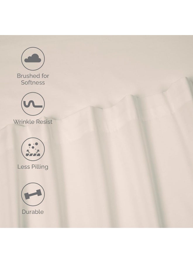 Martex 4 Piece Queen Bed Sheets Set Queen Bed Sheets Light Weight Soft Breathable Sheets Brushed Cotton Rich Blend SecureFit Wrinkle Resistant Durable Easy Care Bed Sheets Comfy Sheets Ivory - Image 4