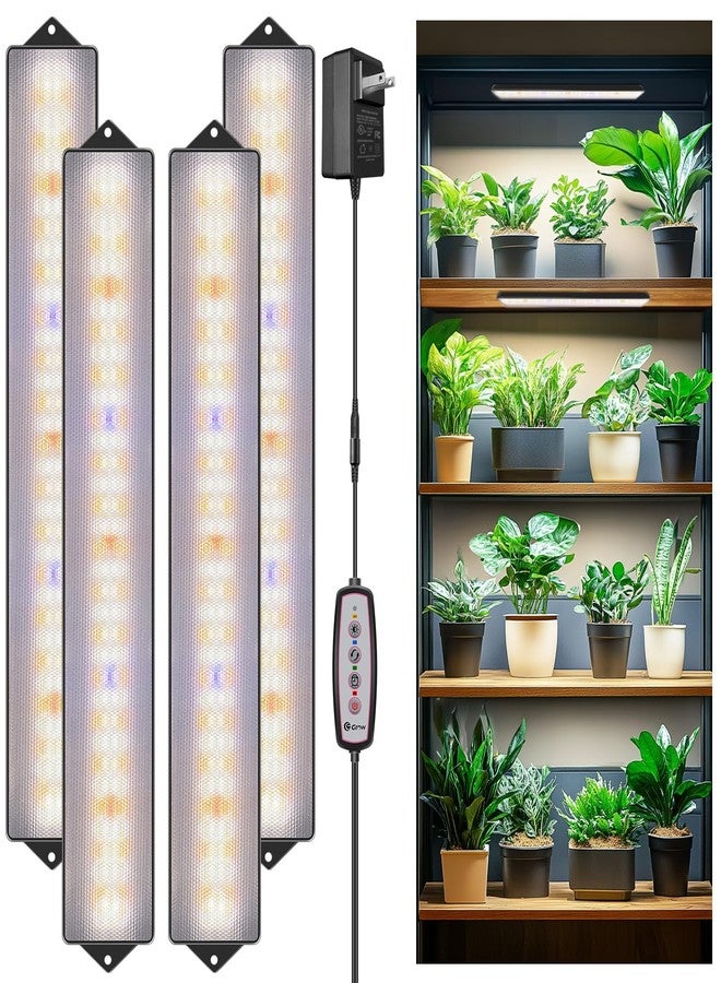 wolezek شرائط إضاءة Wolezek للنباتات الداخلية، 420 مصباح LED، إضاءة نباتية كاملة الطيف للزراعة الداخلية مع مؤقت تلقائي مطور 4/8/12/16 ساعة، شريط إضاءة لنمو الشتلات العصارية، 13.8 بوصة، عبوة من 4 قطع - Image 1