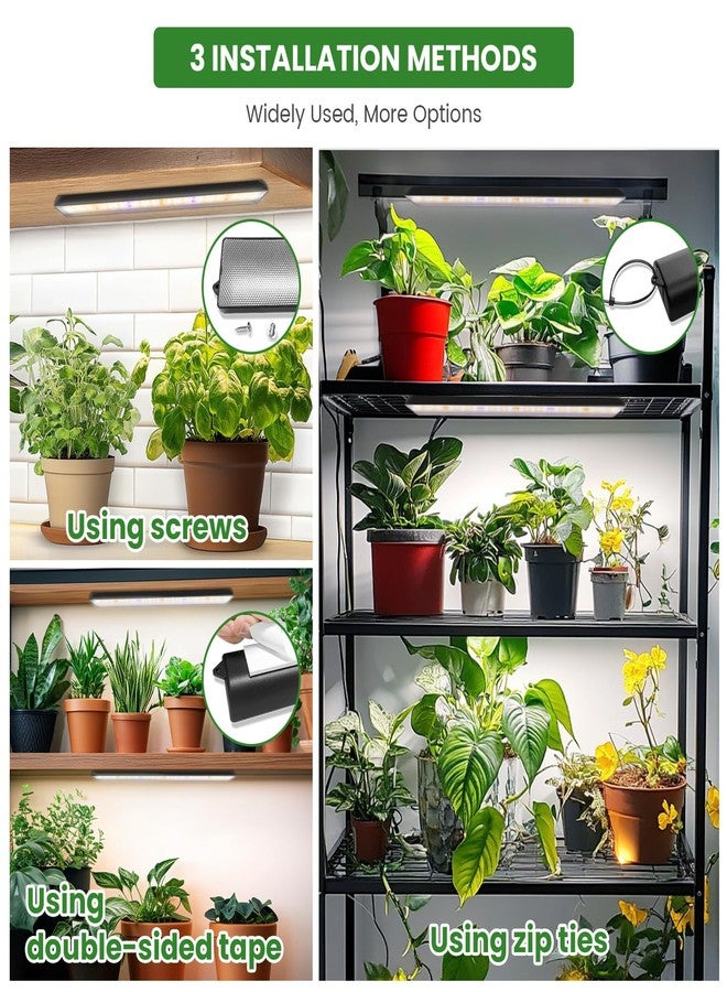 wolezek شرائط إضاءة Wolezek للنباتات الداخلية، 420 مصباح LED، إضاءة نباتية كاملة الطيف للزراعة الداخلية مع مؤقت تلقائي مطور 4/8/12/16 ساعة، شريط إضاءة لنمو الشتلات العصارية، 13.8 بوصة، عبوة من 4 قطع - Image 5